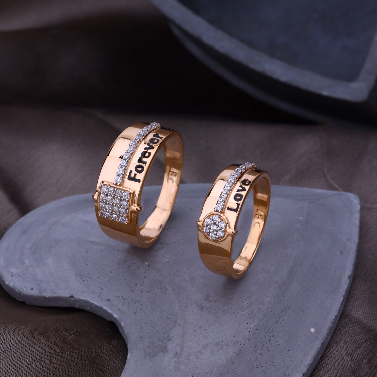 Rose Gold Couple Ring (CR4819)