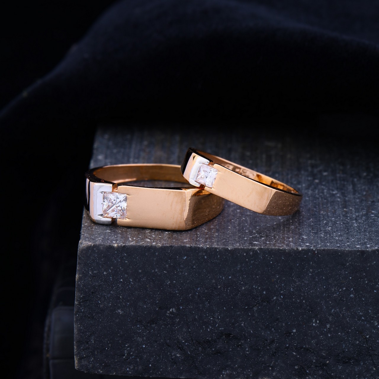 Rose Gold Couple Ring (RCR4802)