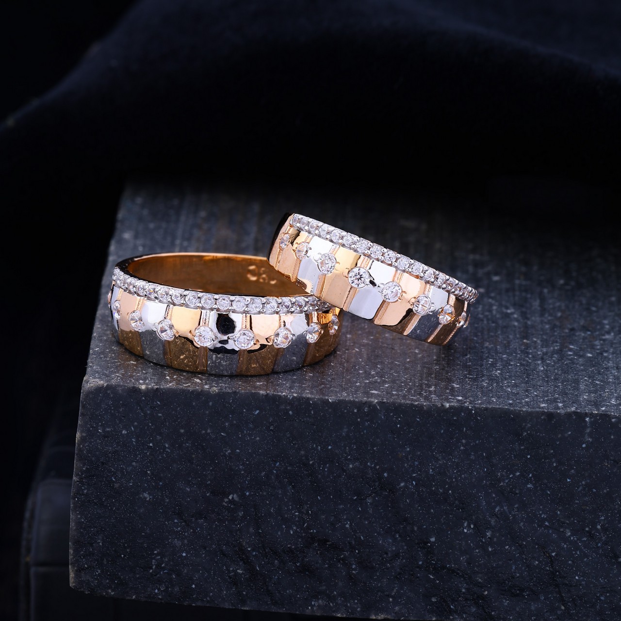 Rose Gold Couple Ring (RCR4804)