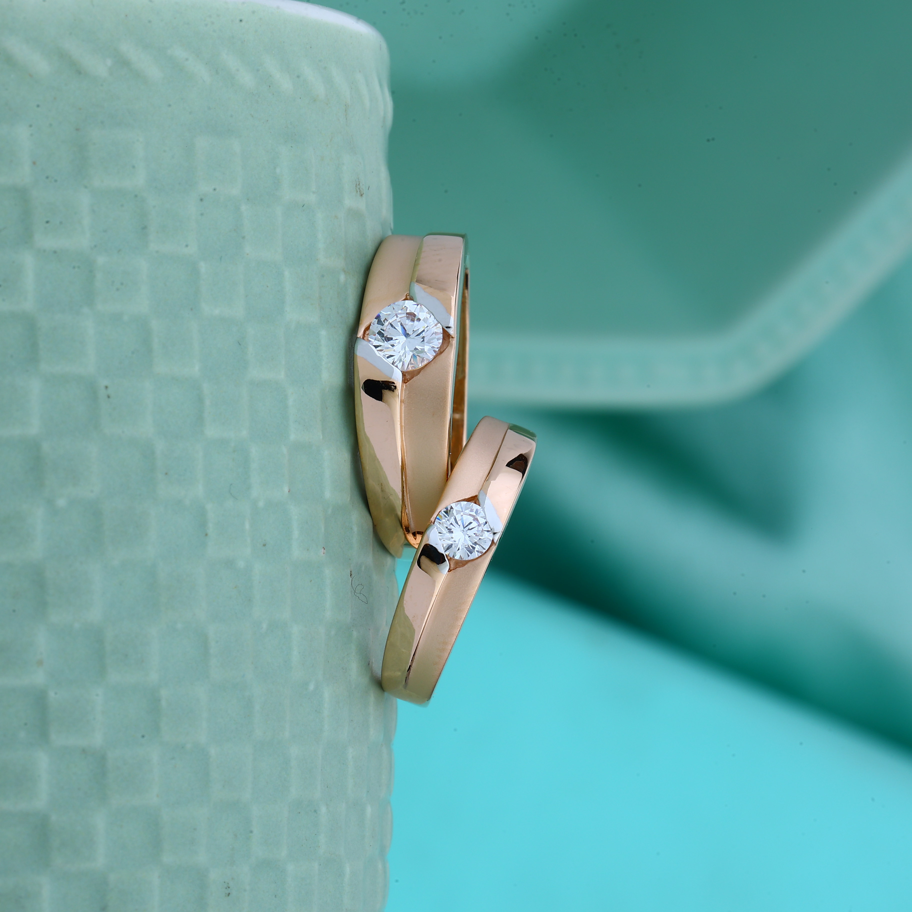 Rose Gold Couple Ring(RCR5291)