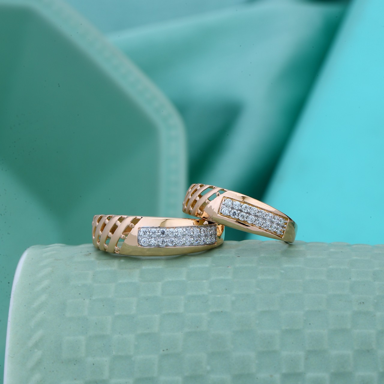  Rose Gold Couple Ring(RCR5975)