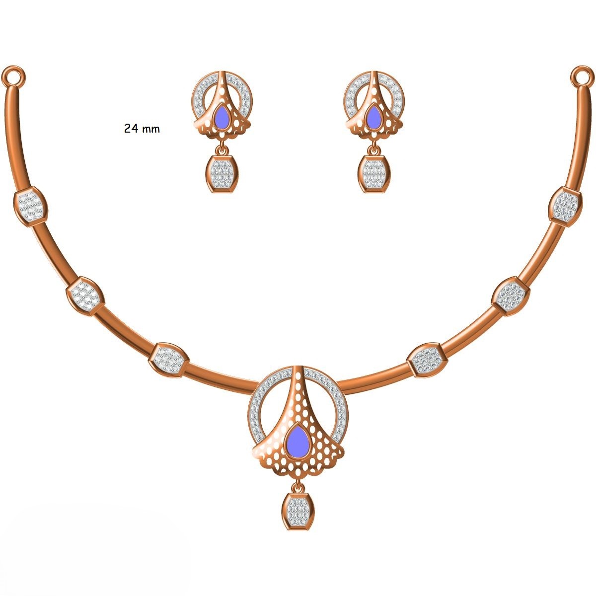 CAD CZ NECKLACE  (CN07)