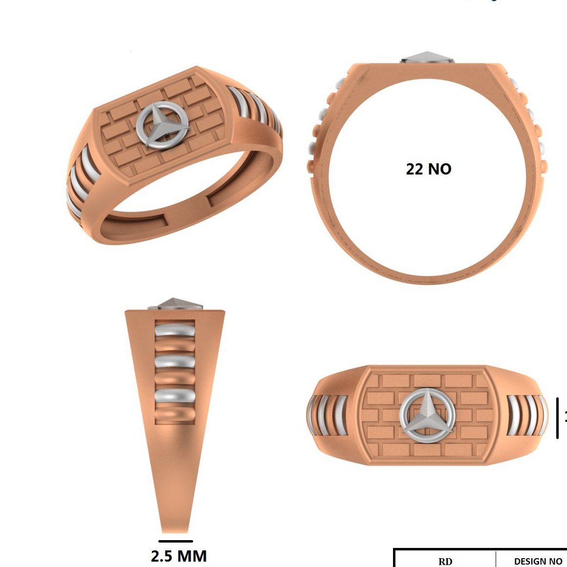 PAPER CASTING GENTS RING  (GR074)