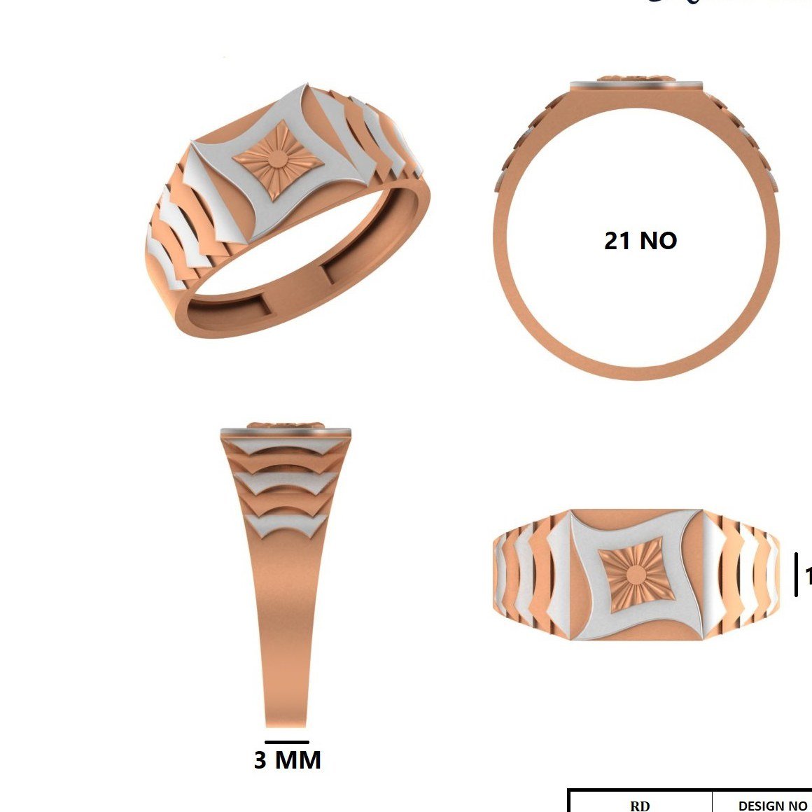 PAPER CASTING GENTS RING  (GR084)