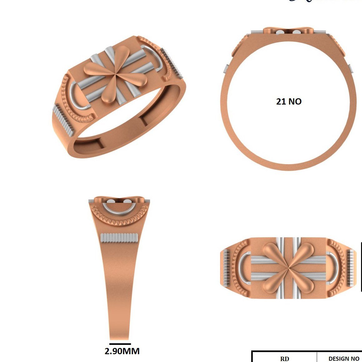 PAPER CASTING GENTS RING  (GR100)