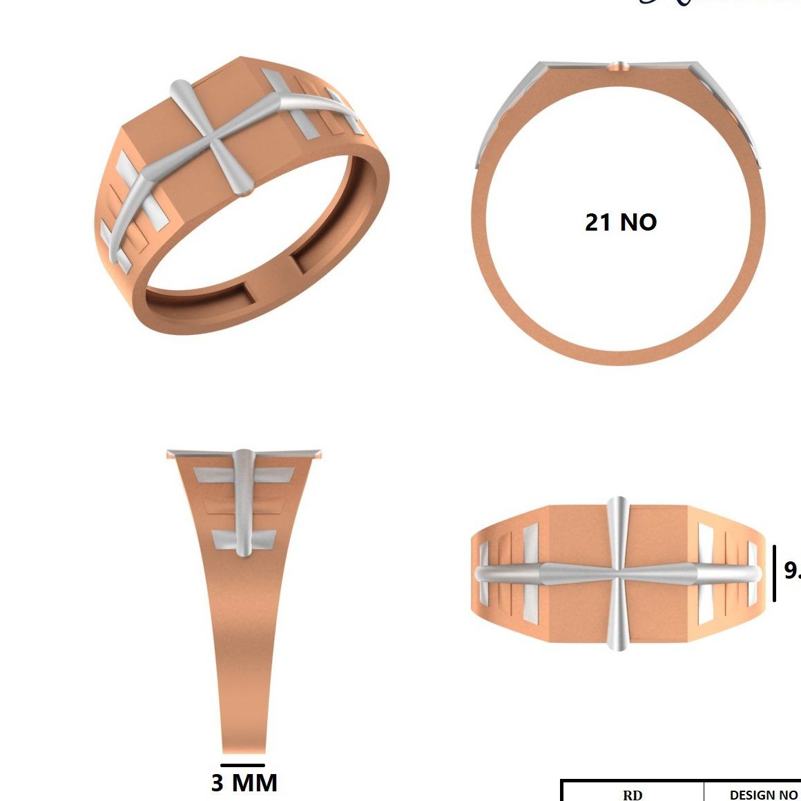 PAPER CASTING GENTS RING  (GR105)