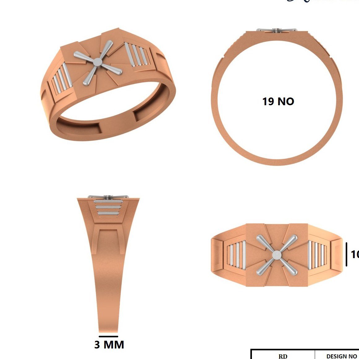 PAPER CASTING GENTS RING  (GR107)