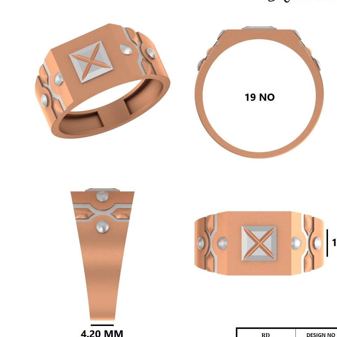 PAPER CASTING GENTS RING  (GR110)