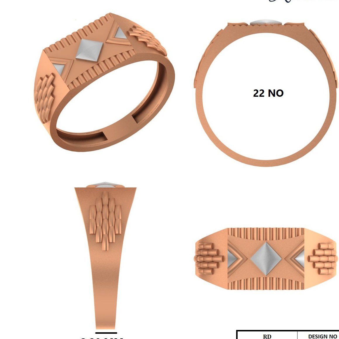 PAPER CASTING GENTS RING  (GR113)