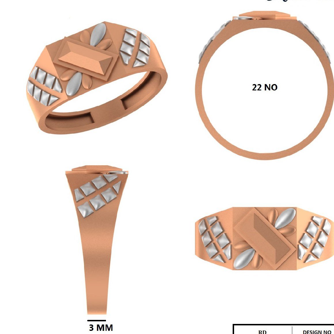 PAPER CASTING GENTS RING  (GR118)