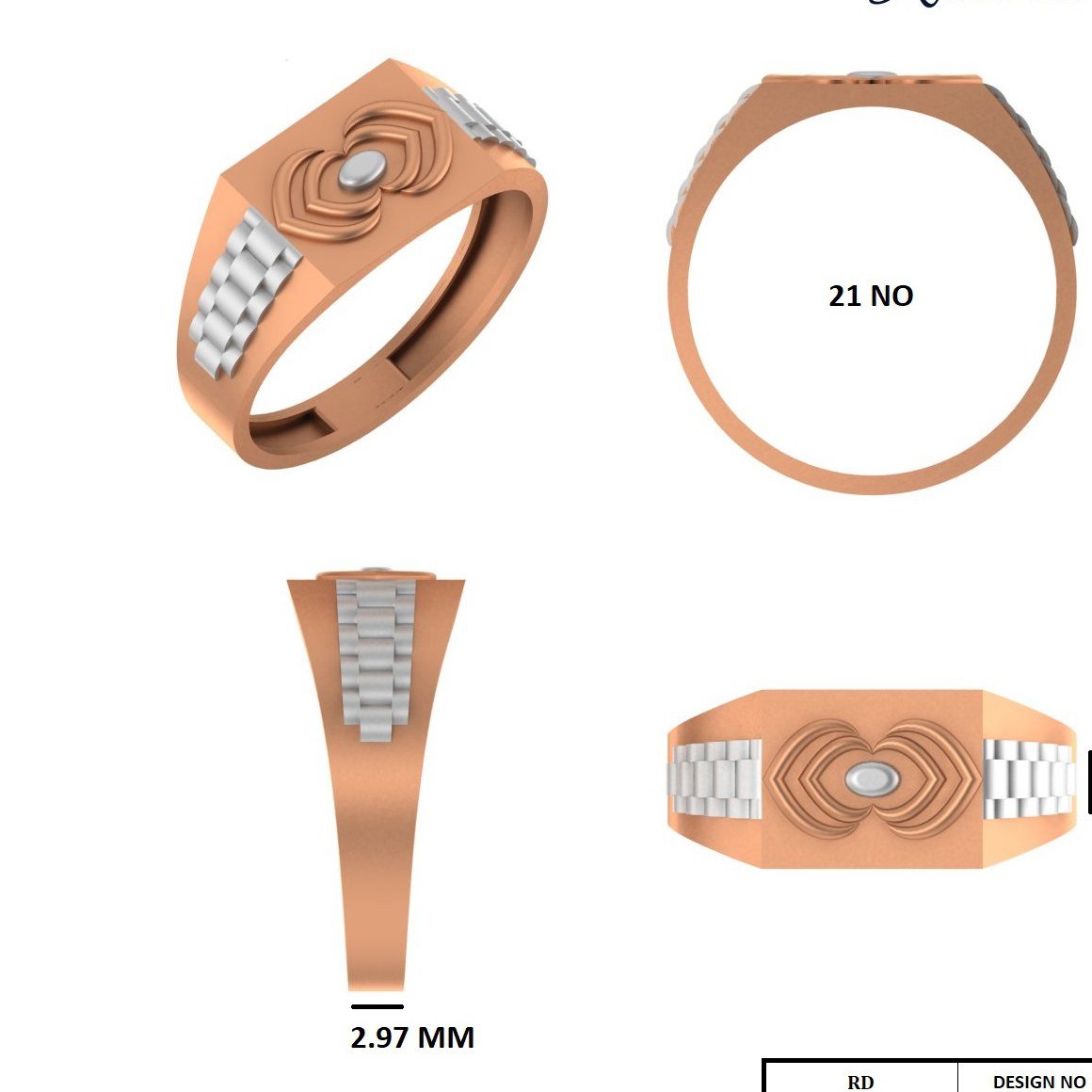 PAPER CASTING GENTS RING  (GR122)