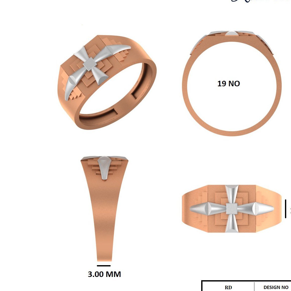 PAPER CASTING GENTS RING  (GR126)
